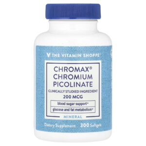 The Vitamin Shoppe Picolinato de Cromo Chromax® 200 mcg 300 Cápsulas Softgel