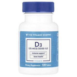 The Vitamin Shoppe Vitamina D3 125 mcg (5.000 UI) 120 Comprimidos