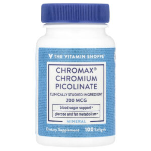 The Vitamin Shoppe Picolinato de Cromo Chromax® 200 mcg 100 Cápsulas Softgel