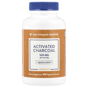 The Vitamin Shoppe Carvão Ativado 100 Cápsulas Vegetais (260 mg por Cápsula)