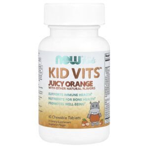 NOW Foods Kids Kid Vits™ Laranja Suculenta 60 Comprimidos Mastigáveis