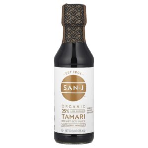 San-J Molho de Soja Tamari Orgânico 25% Menos Sódio 296 ml (10 fl oz)