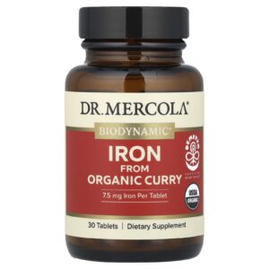 Dr. Mercola Biodynamic® Ferro de Caril Orgânico 30 Comprimidos