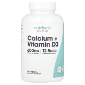 Nutricost Mulheres Cálcio + Vitamina D3 180 Cápsulas