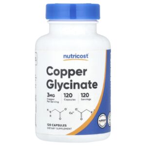 Nutricost Glicinato Cobre 3 mg 120 Cápsulas