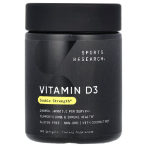 Sports Research Vitamina D3 100 mcg (4.000 UI) 360 Cápsulas Softgel