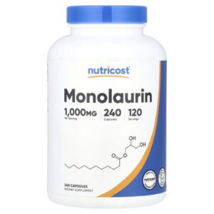 Nutricost Monolaurin 240 Cápsulas (500 mg por Cápsula)
