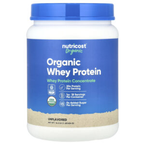 Nutricost Proteína Whey Orgânica Sem Sabor 454 g (1 lb)