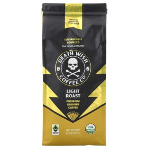 Death Wish Coffee Café Premium Moído Torra Leve 283 g (10 oz)