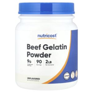 Nutricost Gelatina de Carne em Pó Sem Sabor 907 g (324 oz)