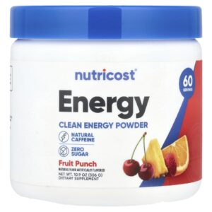 Nutricost Energy Clean Energy em Pó Ponche de Frutas 306 g (109 oz)