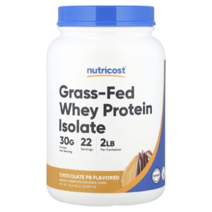Nutricost Isolado de Proteína Whey de Gado Criado no Pasto PB Chocolate 907 g (2 lb)