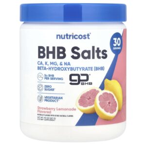 Nutricost BHB Salts goBHB® Limonada de Morango 267 g (95 oz)