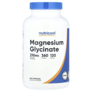Nutricost Glicinato de Magnésio 360 Cápsulas (70 mg por Cápsula)