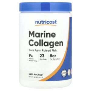 Nutricost Colágeno Marinho de Peixes Criados em Fazendas Sem Sabor 227 g (81 oz)