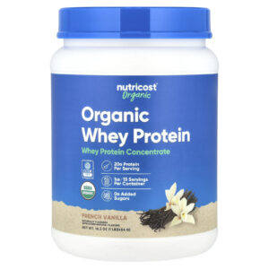 Nutricost Proteína Whey Orgânica Baunilha Francesa 454 g (1 lb)