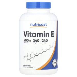 Nutricost Vitamina E 180 mg (400 UI) 240 Cápsulas Softgel
