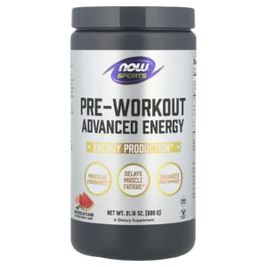 NOW Foods Sports Energia Avançada Pré-Treino Melancia 600 g (2116 oz)