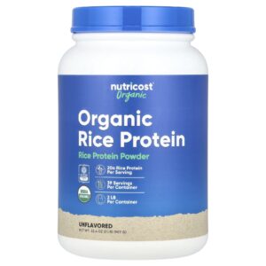 Nutricost Proteína em Pó de Arroz Orgânico Sem Sabor 907 g (2 lb)