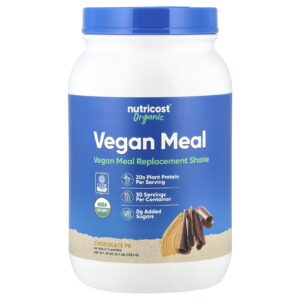 Nutricost Refeição Vegana Orgânica Chocolate PB 1.763 g (39 lb)