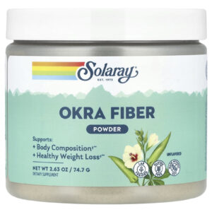 Solaray Fibra de Quiabo em Pó Sem Sabor 747 g (263 oz)