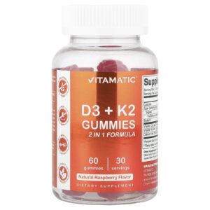 Vitamatic Gomas D3 + K2 Framboesa Natural 60 Gomas