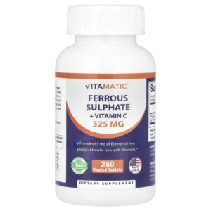 Vitamatic Sulfato Ferroso + Vitamina C 250 Comprimidos Revestidos