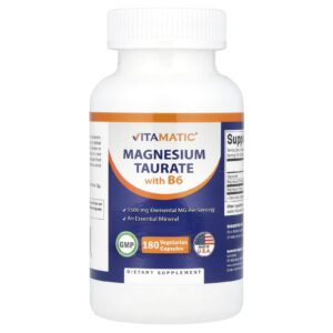 Vitamatic Taurato de Magnésio com B6 180 Cápsulas Vegetarianas