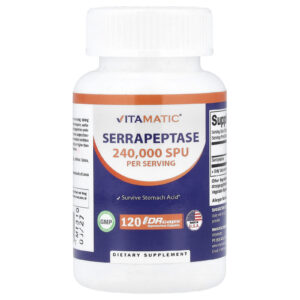 Vitamatic Serrapeptase 120 Cápsulas de Hipromelose DRcaps® (120.000 SPU por Cápsula)