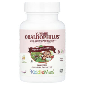 Maxi Health KiddieMax® Yummie Oraldophilus™ Frutas Tropicais Naturais 50 Cápsulas Mastigáveis