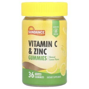 Sundance Vitamins Gomas de Vitamina C e Zinco Limão Natural 36 Gomas Veganas