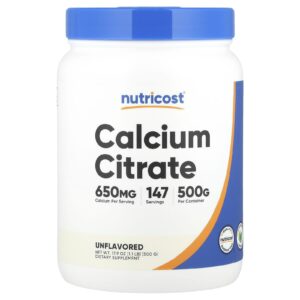 Nutricost Citrato de Cálcio Sem Sabor 500 g (179 oz)