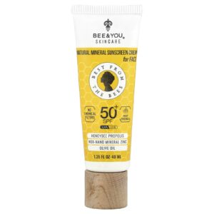 Bee & You Creme Protetor Solar Natural e Mineral Para o Rosto FPS 50+ 40 ml (135 fl oz)