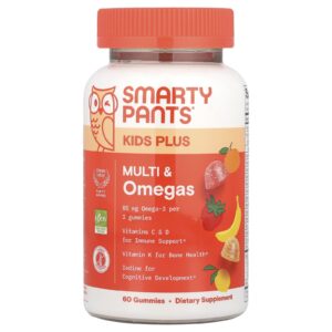 SmartyPants Kids Plus Gomas de Multivitamínico e Ômegas Limão Laranja Morango e Banana 60 Gomas