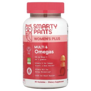 SmartyPants Womens Plus Gomas Multivitamínico e Ômegas Creme de Morango Laranja e Limão 90 Gomas