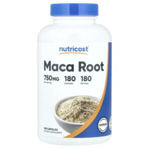 Nutricost Raiz de maca 750 mg 180 cápsulas