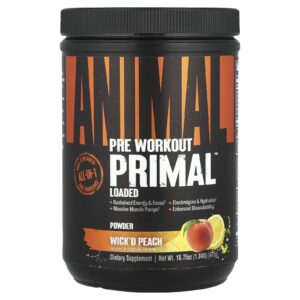 Animal Pre Workout Primal™ em Pó Pêssego Wickd 475 g (104 lb)