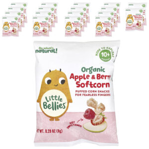 Little Bellies Softgel de Maçã e Frutos Silvestres Orgânicos A partir de 10 Meses 18 Sacos 8 g (028 oz) Cada