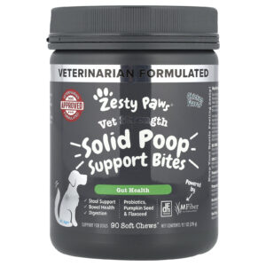 Zesty Paws Vet Strength Solid Poop Support Bites Para Cães Todas as Idades Frango 90 Cápsulas Mastigáveis 315 g (111 oz)