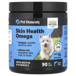 Pet Honesty Saúde da Pele Ômega Para Cães Salmão 90 Cápsulas Mastigáveis 270 g (95 oz)