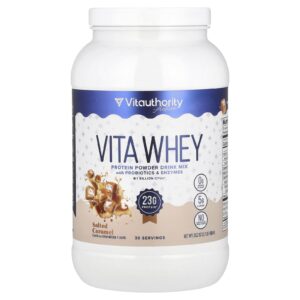 Vitauthority Active Proteína Whey em Pó Vita Caramelo Salgado 9984 g (22 lb)
