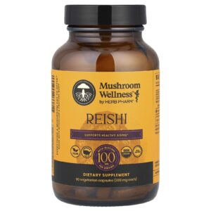 Herb Pharm Mushroom Wellness™ Reishi 90 Cápsulas Vegetarianas (333 mg por Cápsula)