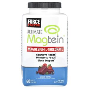 Force Factor Ultimate Magtein® Magnesium L-Threonate Frutos Silvestres 60 Cápsulas Mastigáveis