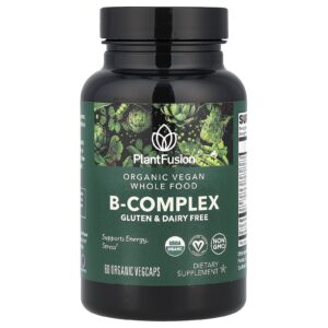PlantFusion Complexo B Orgânico Vegano 60 VegCaps Orgânicas