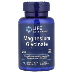 Life Extension Glicinato de Magnésio 90 Cápsulas Vegetarianas (105 mg por Cápsula)