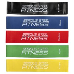 Serious Steel Fitness Pacote de Miniloops de 12 polegadas 5 Unidades