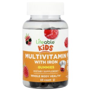 Lifeable Infantil Multivitamínico com Gomas de Ferro Framboesa 60 Gomas