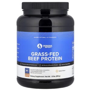 Designs For Health Designs For Sport® Proteína de Carne Pproveniente de Gado Criado no Pasto Baunilha 810 g (18 lb)