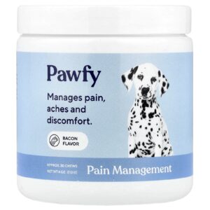 Pawfy Controle da Dor Para Cães a Partir de 6 Meses Bacon 30 Cápsulas Mastigáveis 113 g (4 oz)