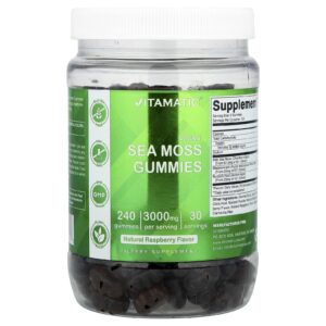 Vitamatic Gomas Veganas de Musgo-marinho Framboesa Natural 240 Gomas